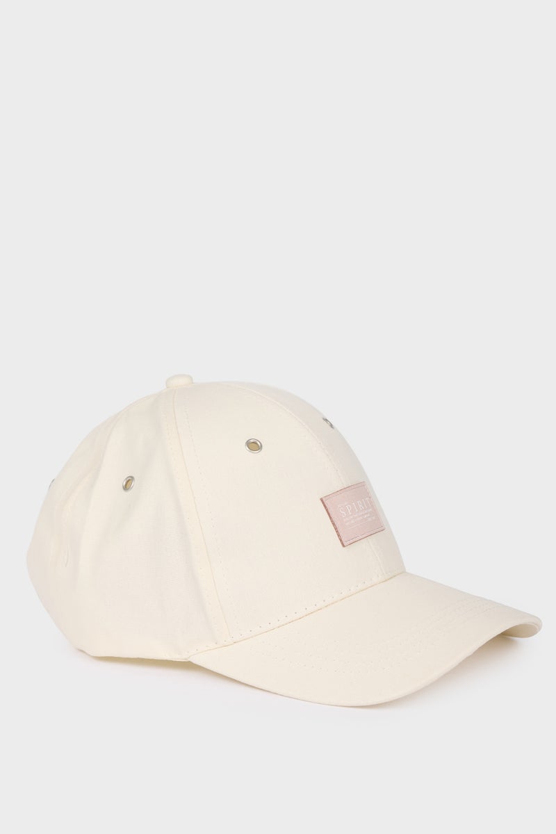DeFacto White Woman Man Cotton Label Print Cap Casual - Image 2